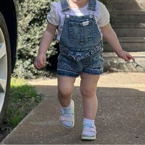 7 For All Mankind Blue Denim Overalls